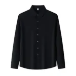 Lightweight Men's Long Sleeve Shirt with Ribbed Texture Autumn Versatile Wrinkle-Resist...